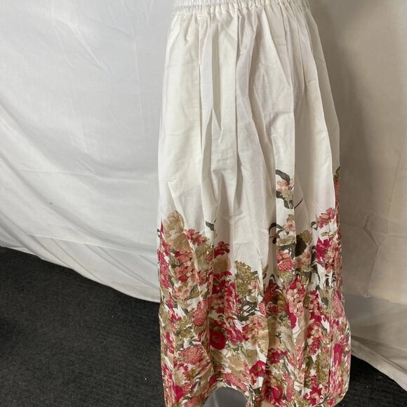 NEW MAEVE Women’s Sybil Poplin Floral Midi Skirt – Ivory/Multicolor – Size XS - Picture 7 of 11
